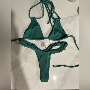 Kulani Kinis Sage green ribbed bikini